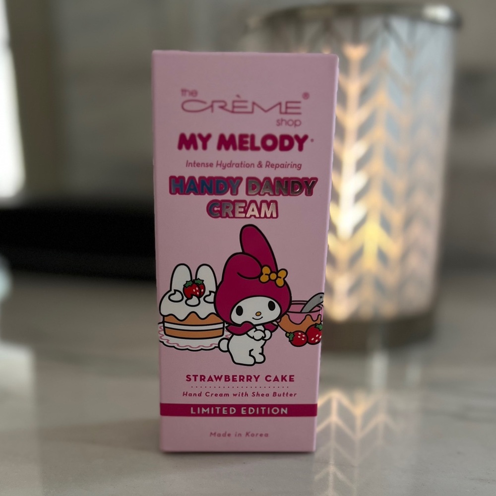 My Melody the Crème Shop Handy Dandy Cream Limited Edition hand cream. 🍓…